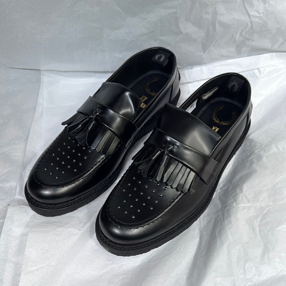 FRED PERRY x George Cox Tassel Loafer Stud men 8 / women 10